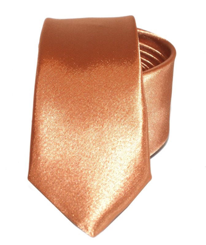 Satin Slim Krawatte - Bronze Unifarbige Krawatten