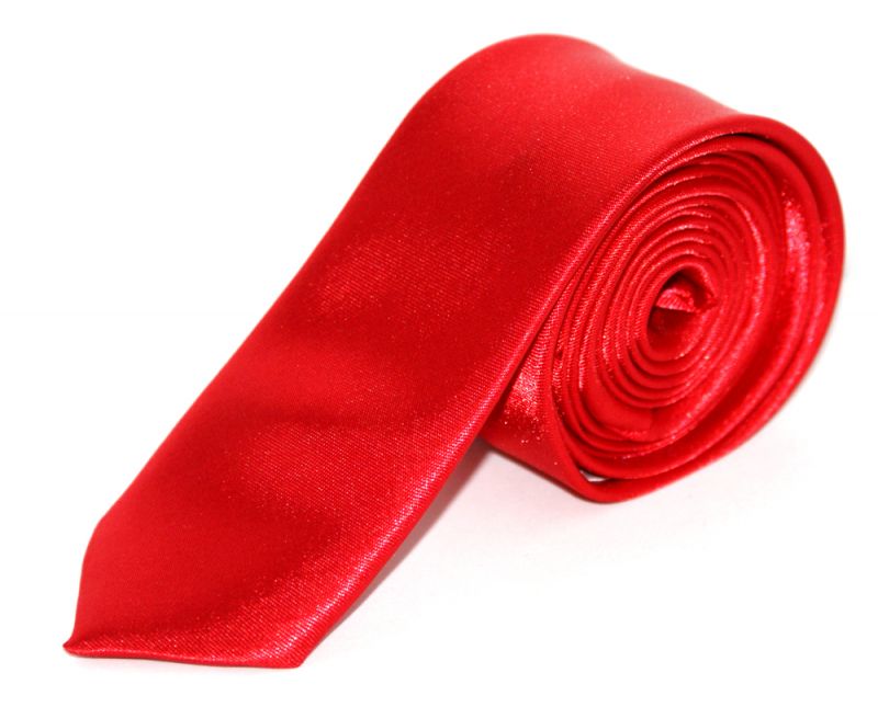 Satin Slim Krawatte - Rotwein Unifarbige Krawatten