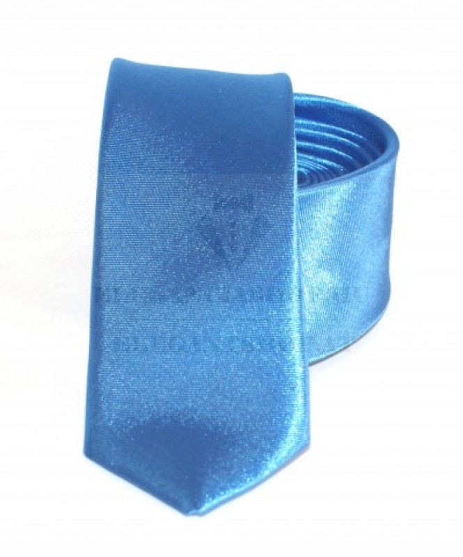 Satin Slim Krawatte - Babyblau Unifarbige Krawatten