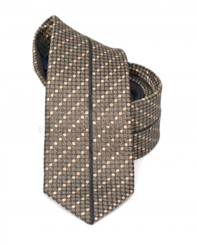 Goldenland Slim Krawatte - Braun Gepunktet