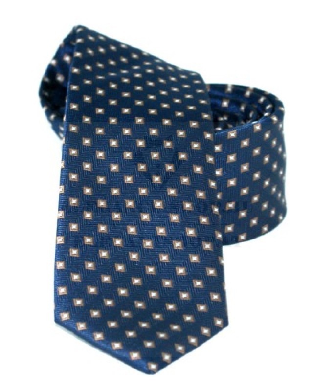 Goldenland Slim Krawatte - Blau Kariert