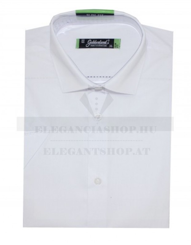 Goldenland Slim Kurzarm Hemd - Weiß