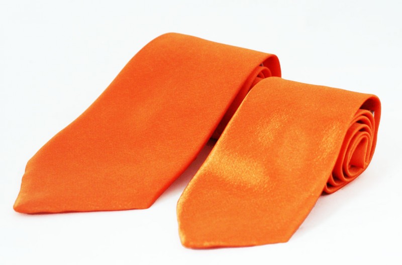            Satin Vater-Sohn Krawatte Set - Orange Vater-Sohn Set