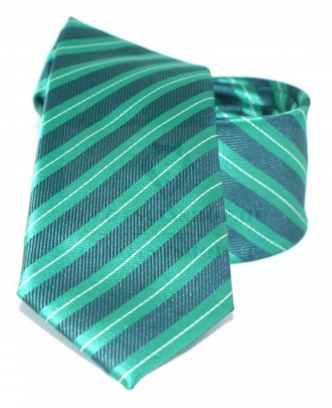 Goldenland Slim Krawatte - Grün Gestreift