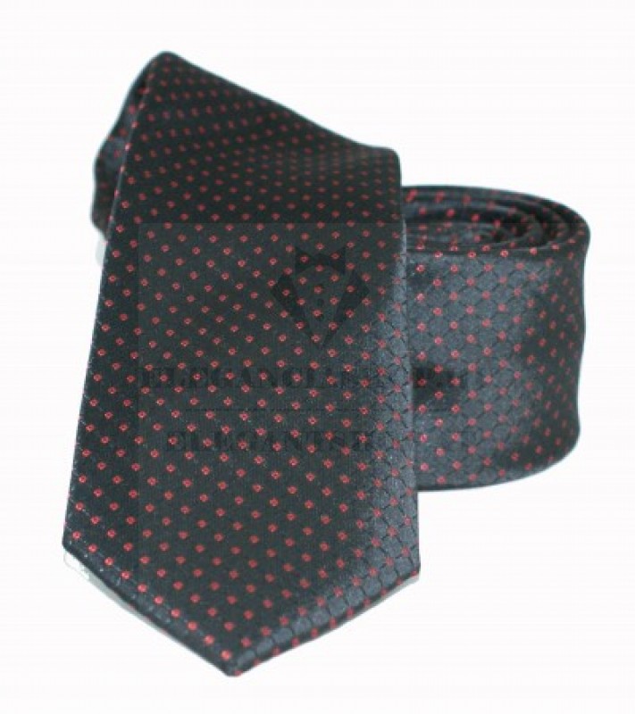 Goldenland Slim Krawatte - Schwarz-rot gepunktet Kleine gemusterte Krawatten