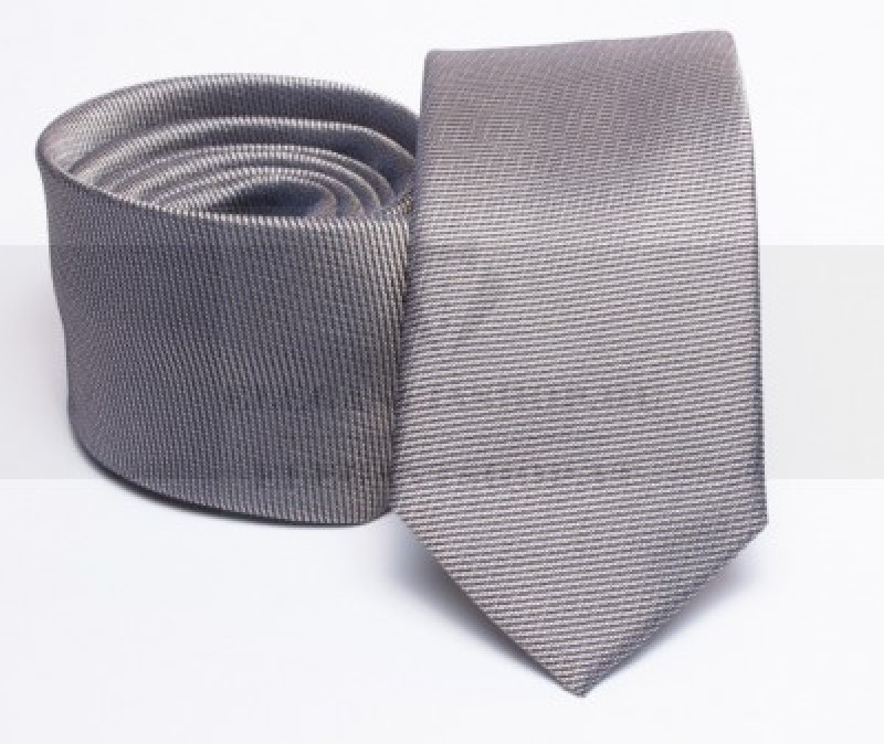 Rossini Slim Krawatte - Silber Unifarbige Krawatten