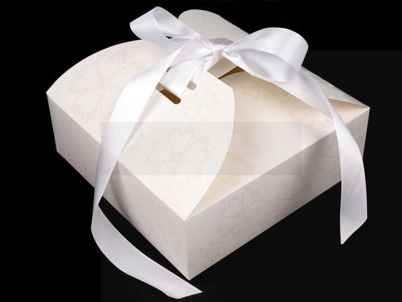 Geschenkbox aus Papier mit Schleife und Glitter - 5 St./Packung