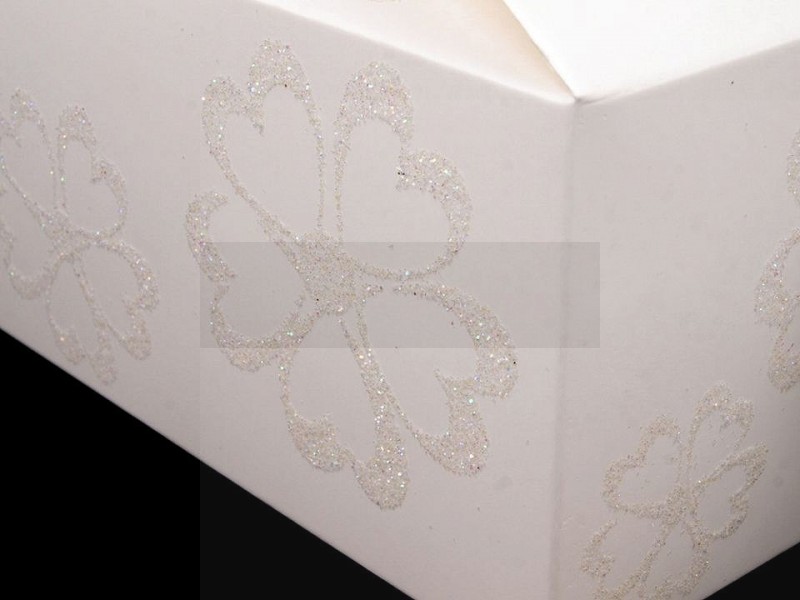 Geschenkbox aus Papier mit Schleife und Glitter - 5 St./Packung