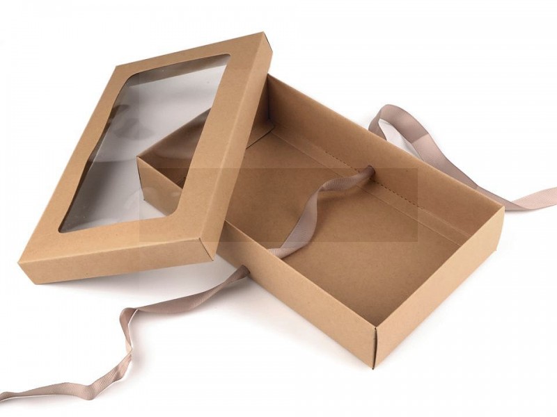 Papierbox mit Fenster und Band - 5 St./Packung