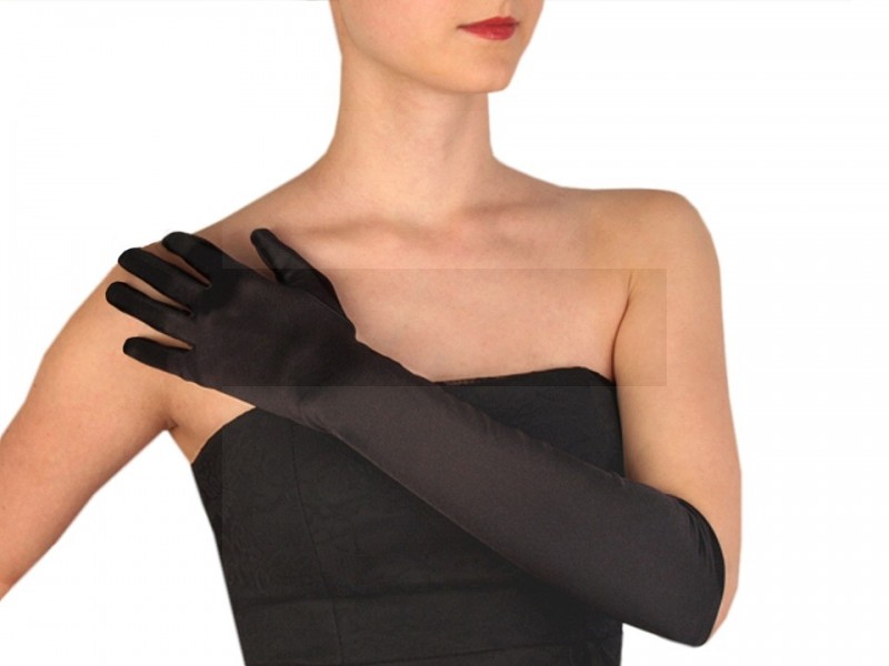Satin Handschuhe lang 60 cm - Schwarz Damen Produkten