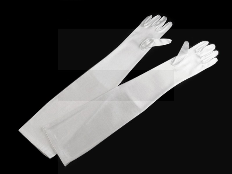 Satin Handschuhe lang 60 cm - Weiß Damen Produkten
