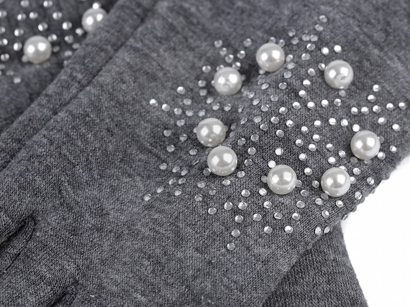 Mädchenhandschuhe Schneeflocke mit Steinchen und Perlen
