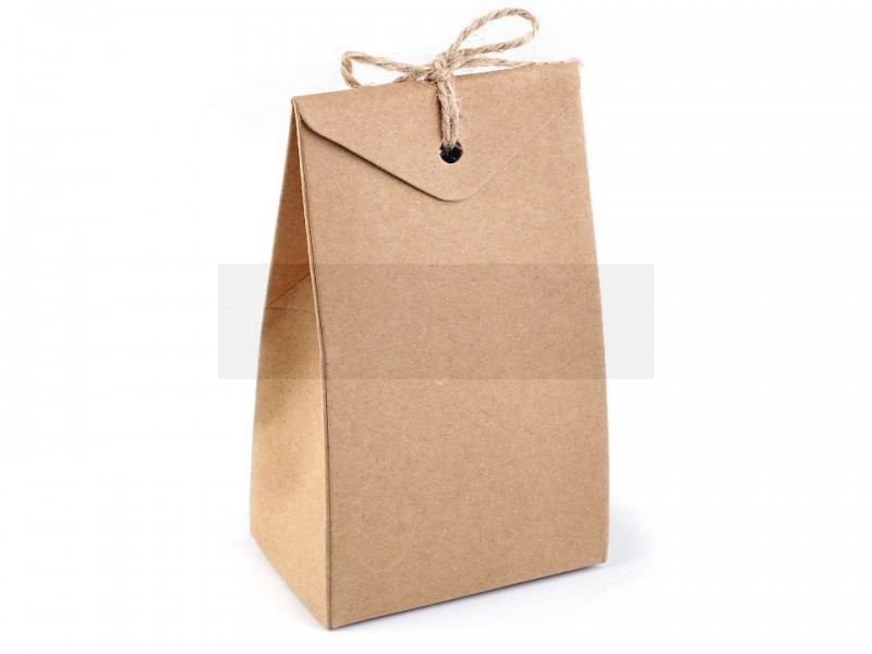Geschenkbox aus Papier mit Fenster und Schnur - 10 St./Packung