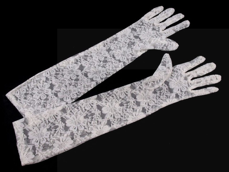 Spitzen Handschuhe lang - Weiß Damen Produkten