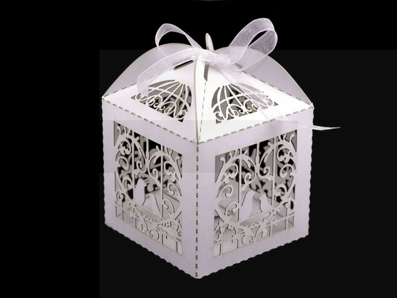 Laser Cut Hochzeit Geschenkbox mit Schleife - 10 St./Packung Geschenke einpacken