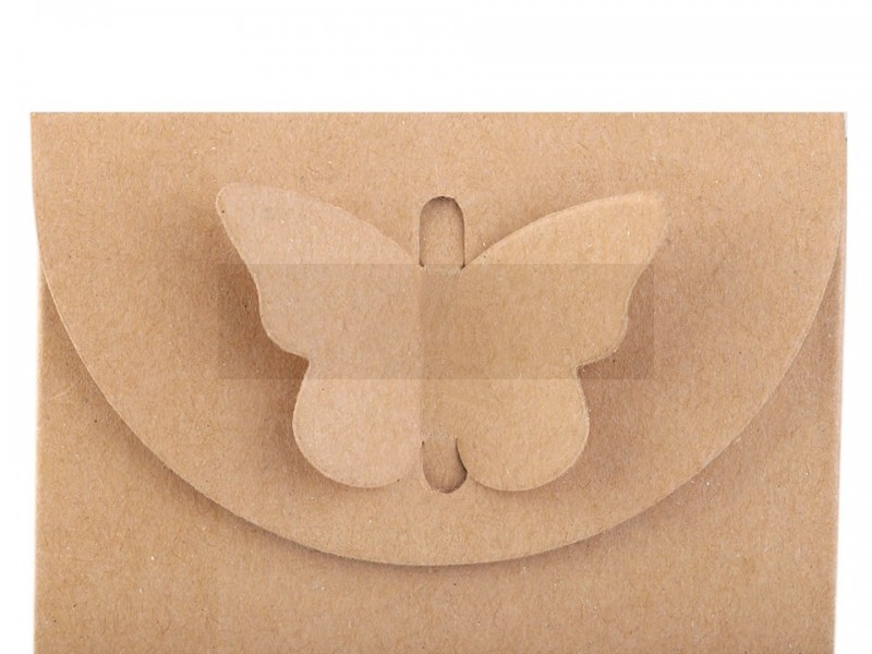 Geschenkverpackung natural mit Schmetterling - 10 St./Packung Geschenke einpacken