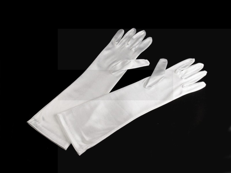 Satin Handschuhe lang 40 cm - Weiß Damen Produkten