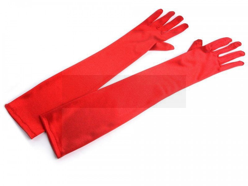 Satin Handschuhe lang - Rot Damen Produkten