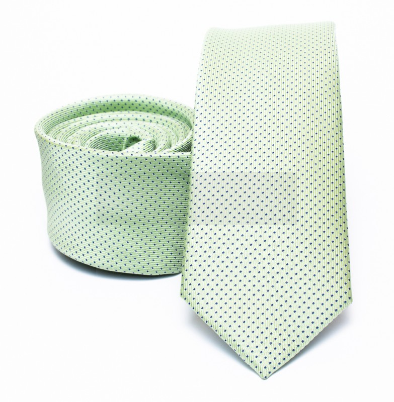 Rossini Slim Krawatte - Hellgrün gepunktet Kleine gemusterte Krawatten