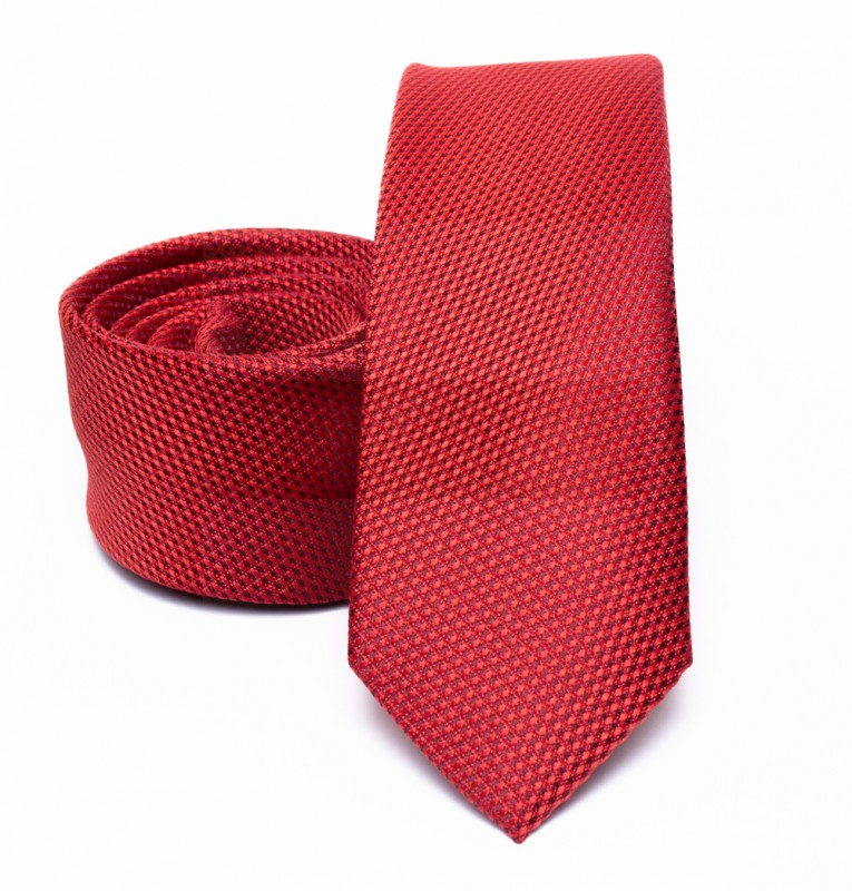 Rossini Slim Krawatte - Rot Unifarbige Krawatten