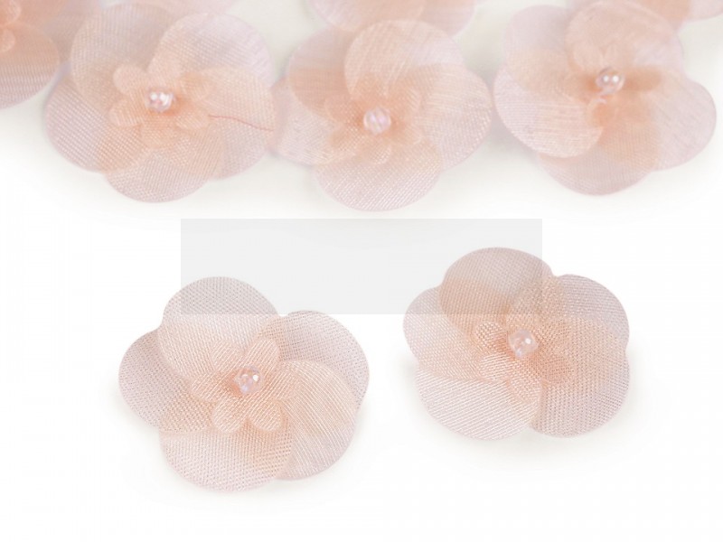      Monofil Blüte mit Perle - 10 St./Packung Brosche, Reversnadel