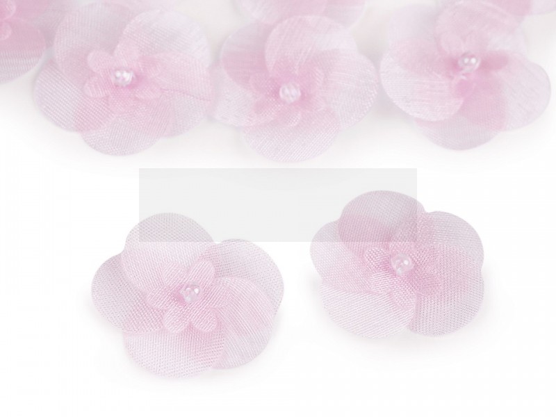      Monofil Blüte mit Perle - 10 St./Packung Brosche, Reversnadel