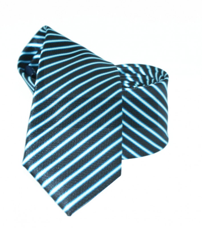 Goldenland Slim Krawatte - Blau gestreift