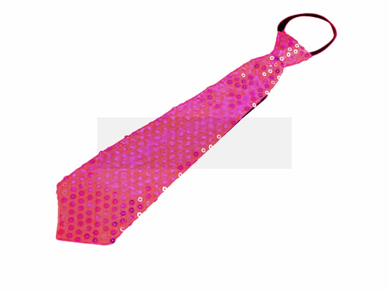 Krawatte mit Paillette - Pink Figur-, Party Krawatte