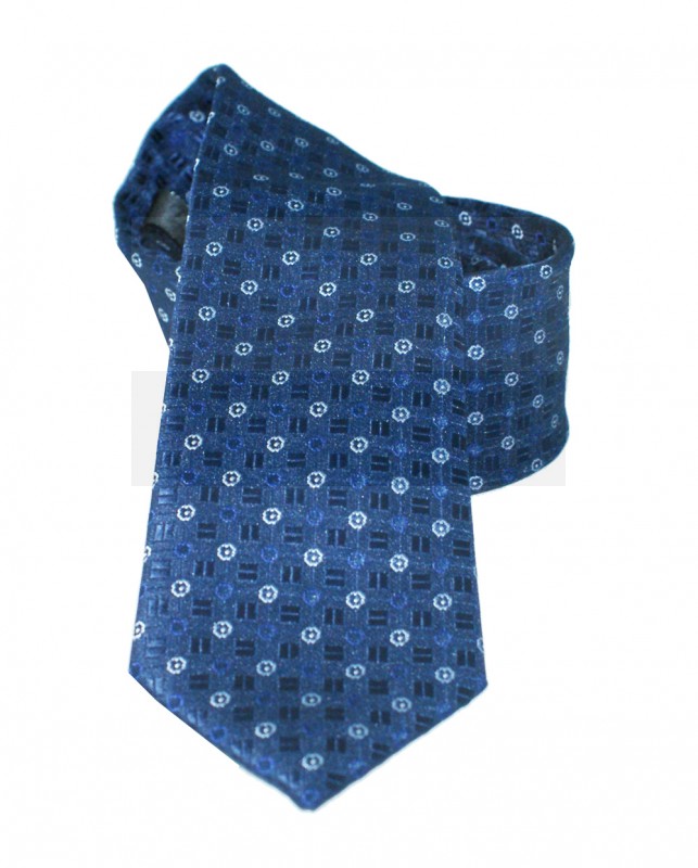  NM Slim Krawatte - Blau gemustert Kleine gemusterte Krawatten