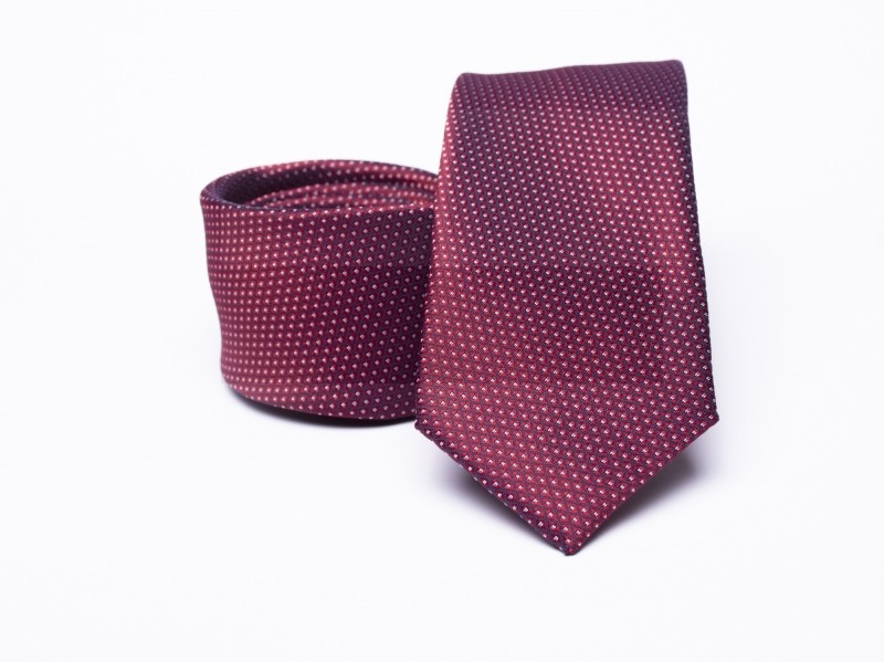 Rossini Slim Krawatte - Bordeaux gepunktet Kleine gemusterte Krawatten