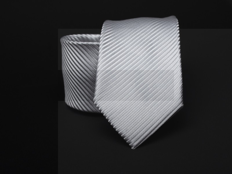 Premium Krawatte - Silber gestreift Gestreifte Krawatten
