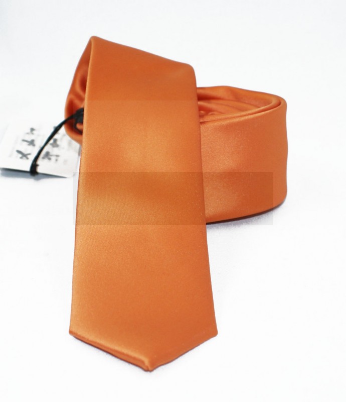          NM Slim Satin Krawatte - Orange Unifarbige Krawatten