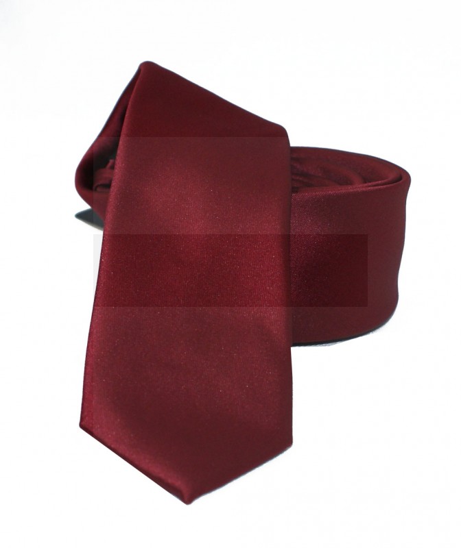          NM Slim Satin Krawatte - Bordeaux Unifarbige Krawatten