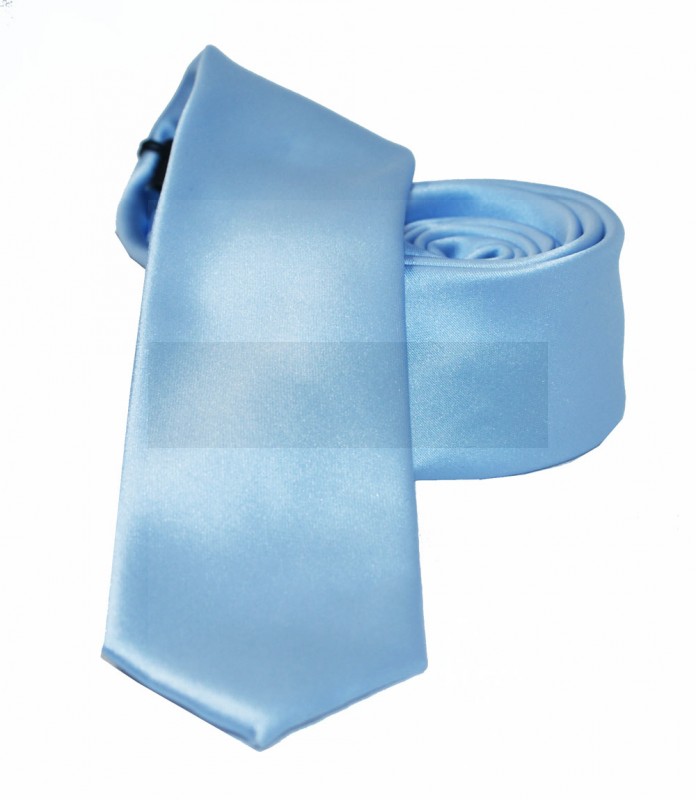          NM Slim Satin Krawatte - Hellblau Unifarbige Krawatten