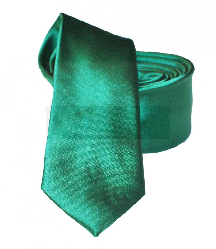          NM Slim Satin Krawatte - Grün Unifarbige Krawatten
