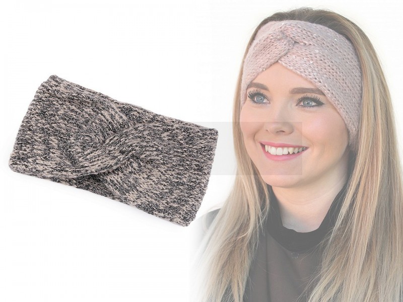  Damen Winter Stirnband mit Pailletten Hut, Mütze