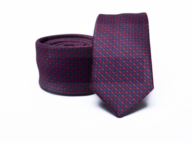 Rossini Slim Krawatte - Blau-rot gepunktet Kleine gemusterte Krawatten