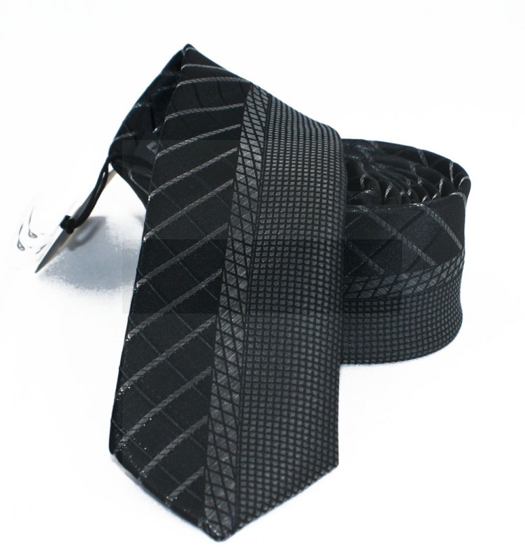          NM Slim Krawatte - Dunkelgrau gemustert Gemusterte Krawatten