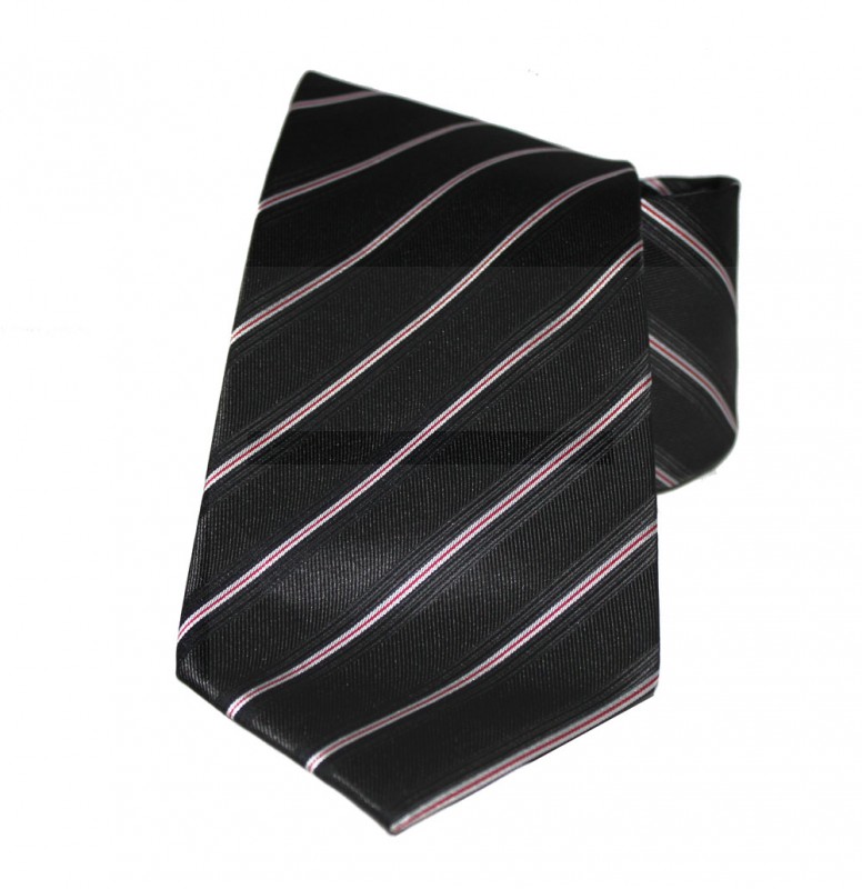 Classic Premium Krawatte - Schwarz gestreift