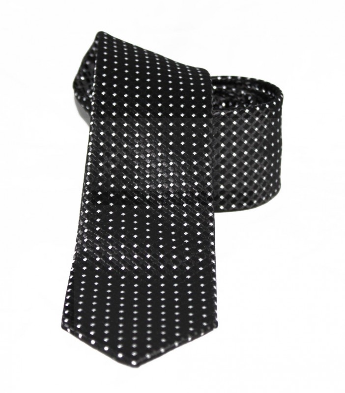 Goldenland Slim Krawatte - Schwarz gepunktet Kleine gemusterte Krawatten