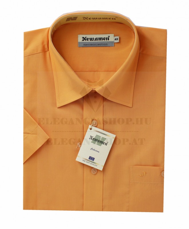 Newsmen Kurzarm Hemd - Orange Kurzarmhemden
