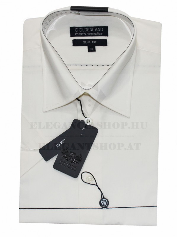  Goldenland slim rövidujjú ing - Ecru