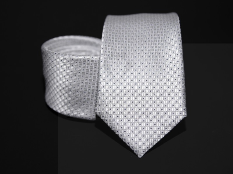 Premium Krawatte - Silber gepunktet