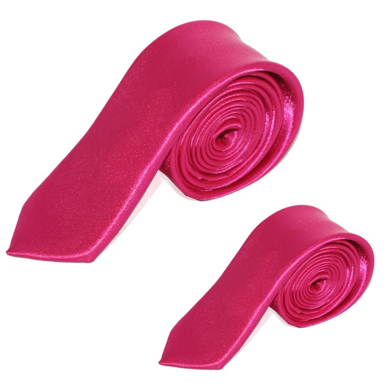 Szatén apa-fia nyakkendő szett - Pink