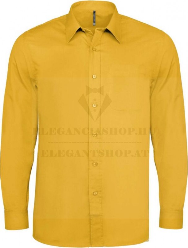 Popeline Comfort fit Hemd langarm - Gelb Langarmhemden