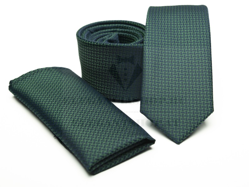       Rossini Slim Krawatte Set - Grün Unifarbige Krawatten