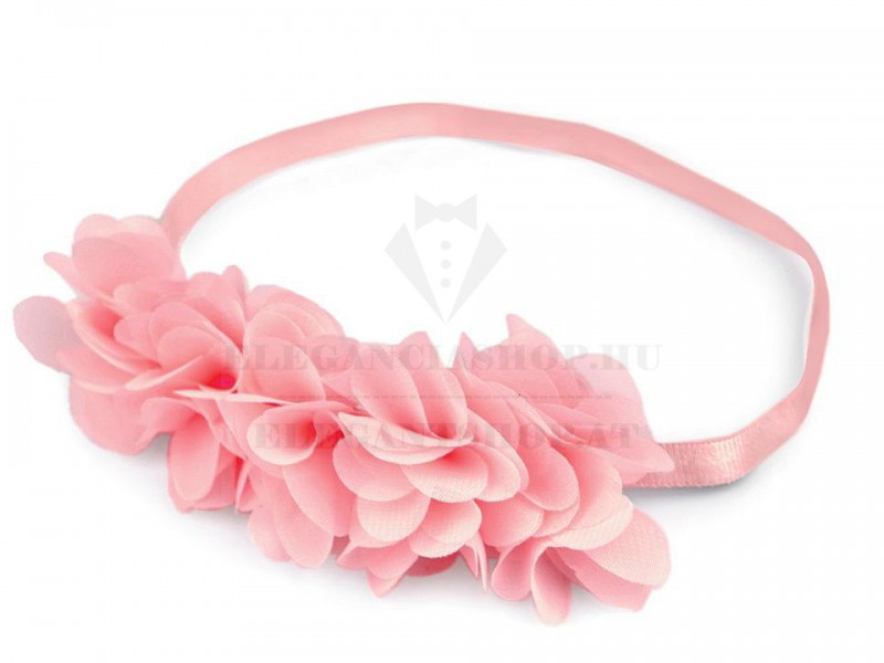 Elastisches Haarband mit Blumen - Rosa Schmuck, Haarschmuck