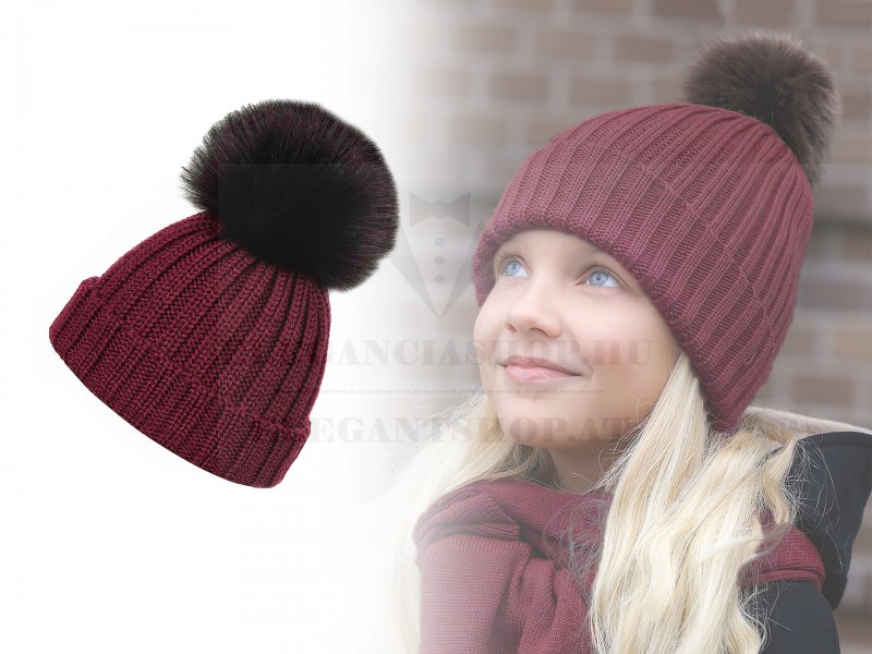 Wintermütze für Mädchen mit Pompon Kinder Schals, Mützen,Handschuhe