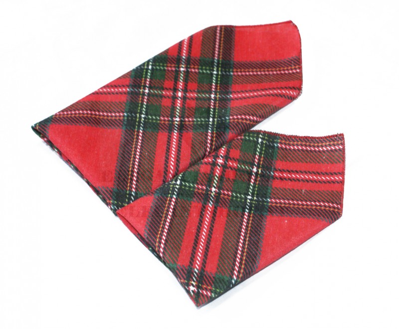                     Einstecktuch aus 100% Baumwolle Vater-Sohn - Royal Stewart tartan Vater-Sohn Set