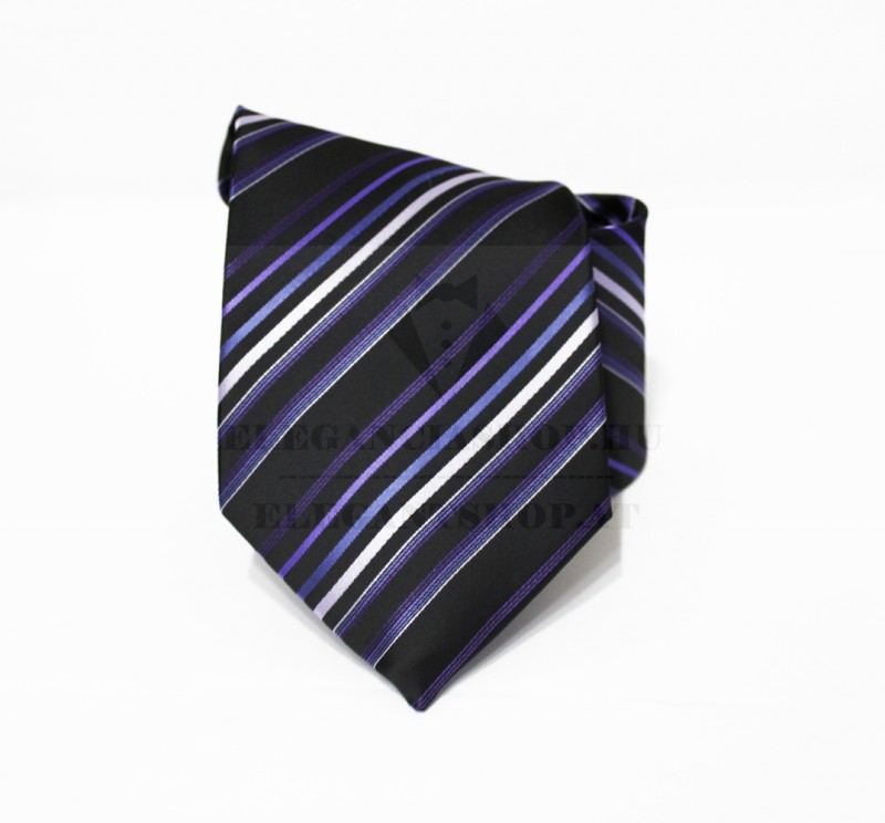 Classic Premium Krawatte - Schwarz-blau gestreift